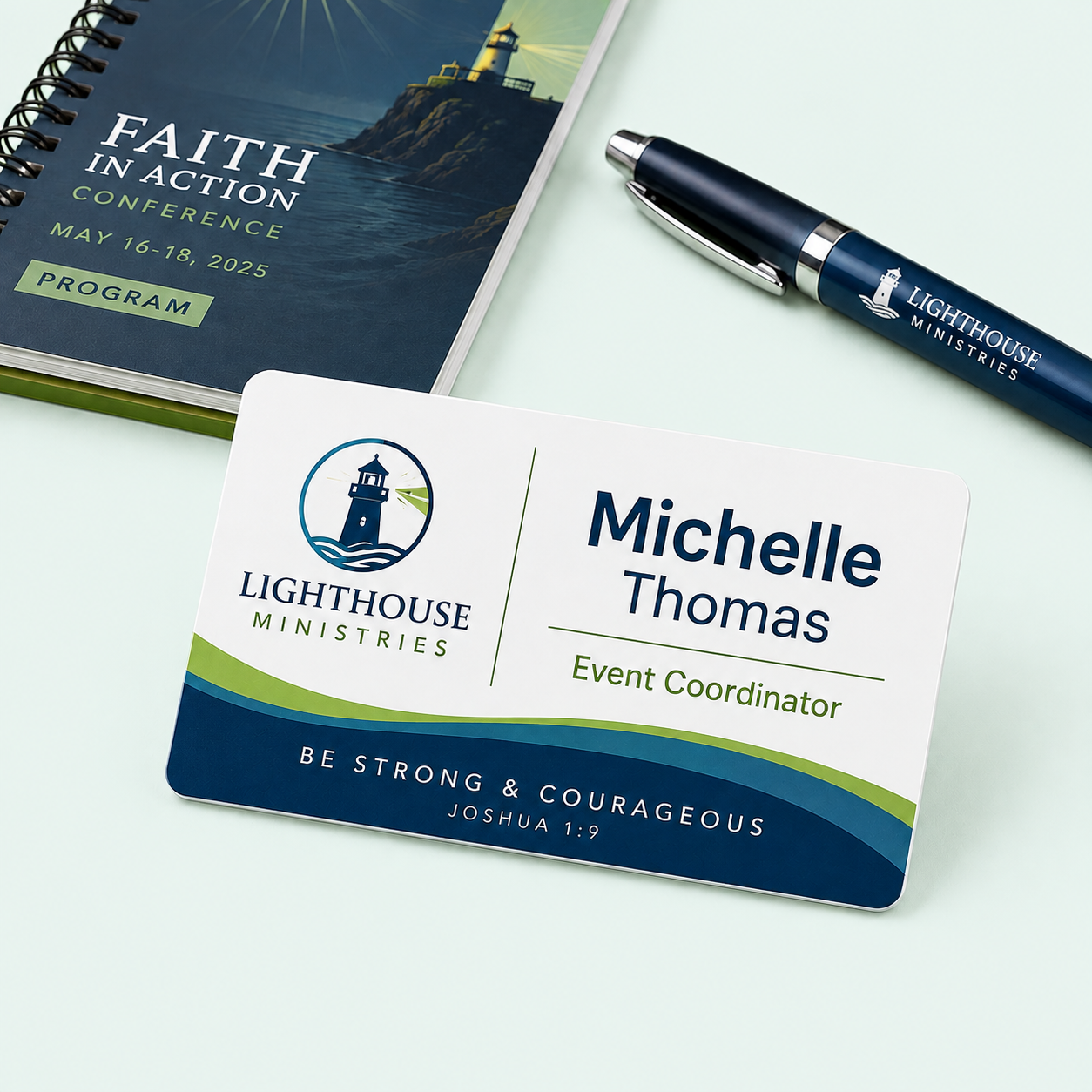 Custom printed and engraved badges for staff, events and organizations