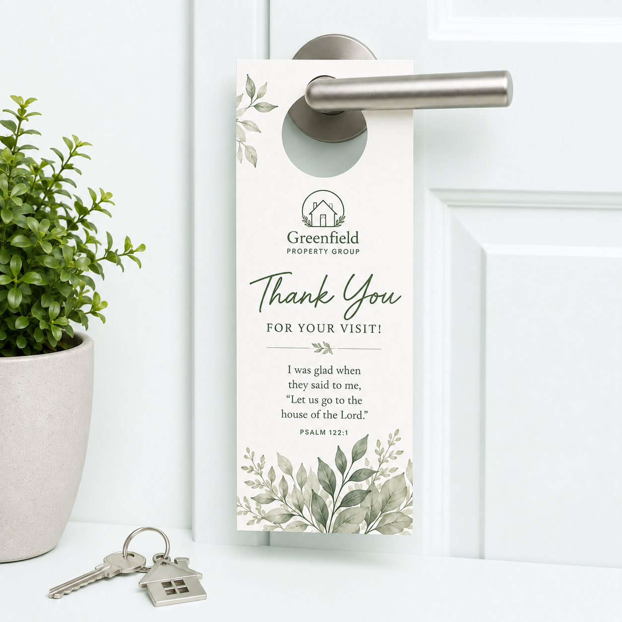 Custom door hangers for local marketing, services, hospitality and notices