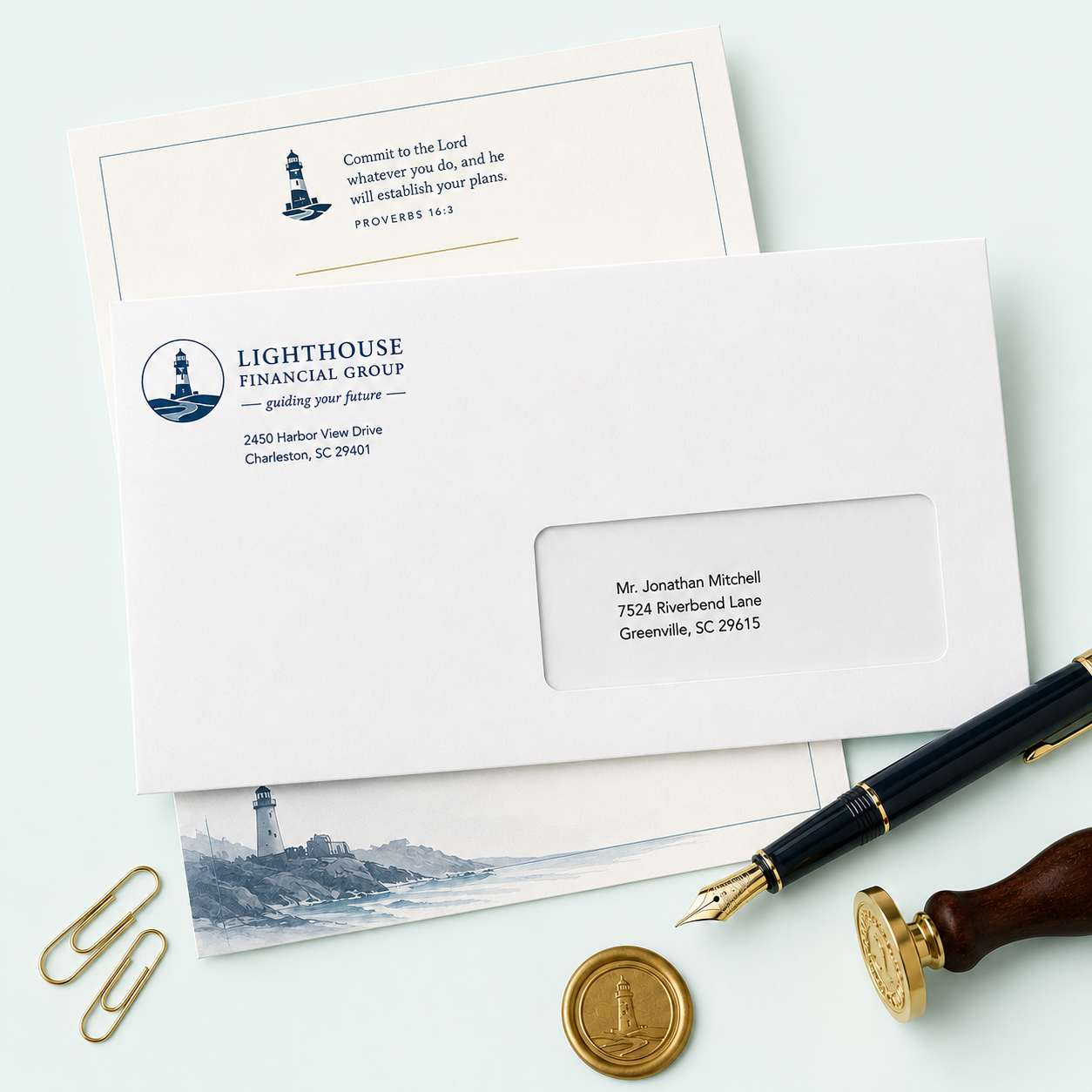 Custom printed business envelopes in commercial and specialty formats