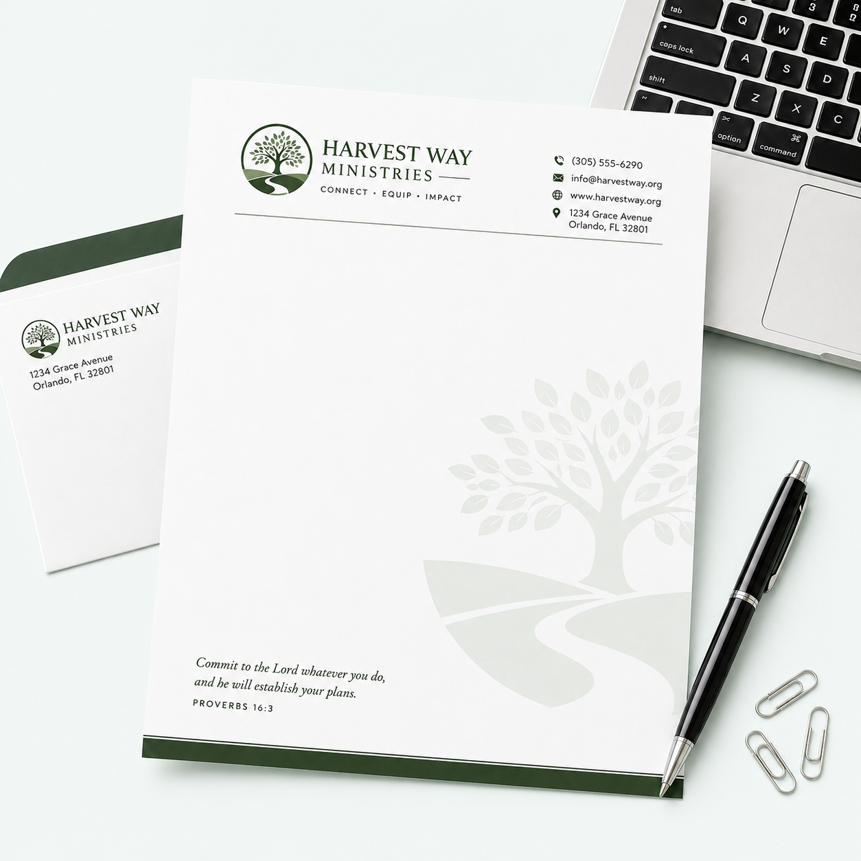 Custom business letterhead stationery with professional branded printing