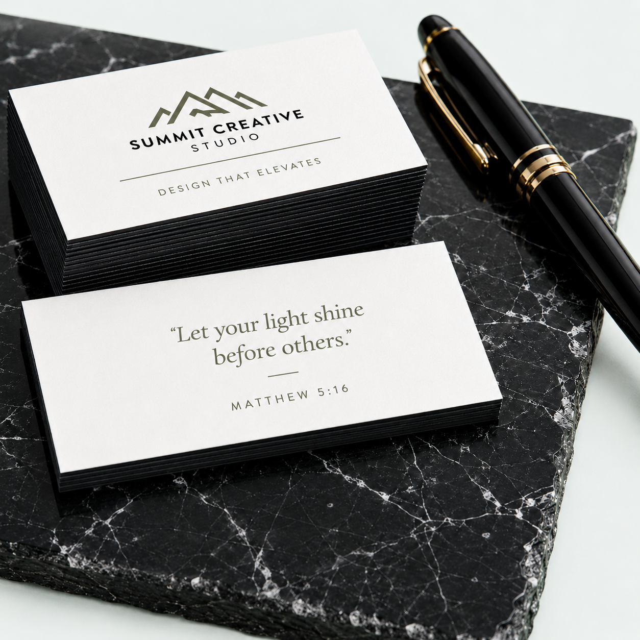 Black Edge specialty printing with ultra-thick black core stock