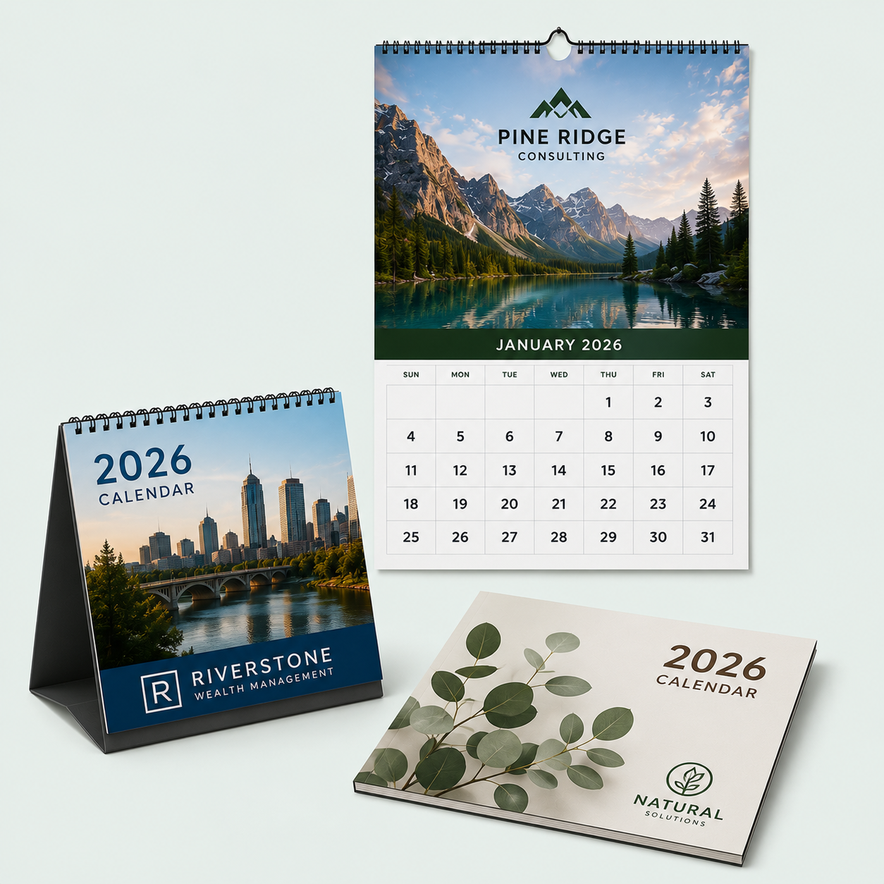Custom printed wall calendar, desk calendar and compact promotional calendar
