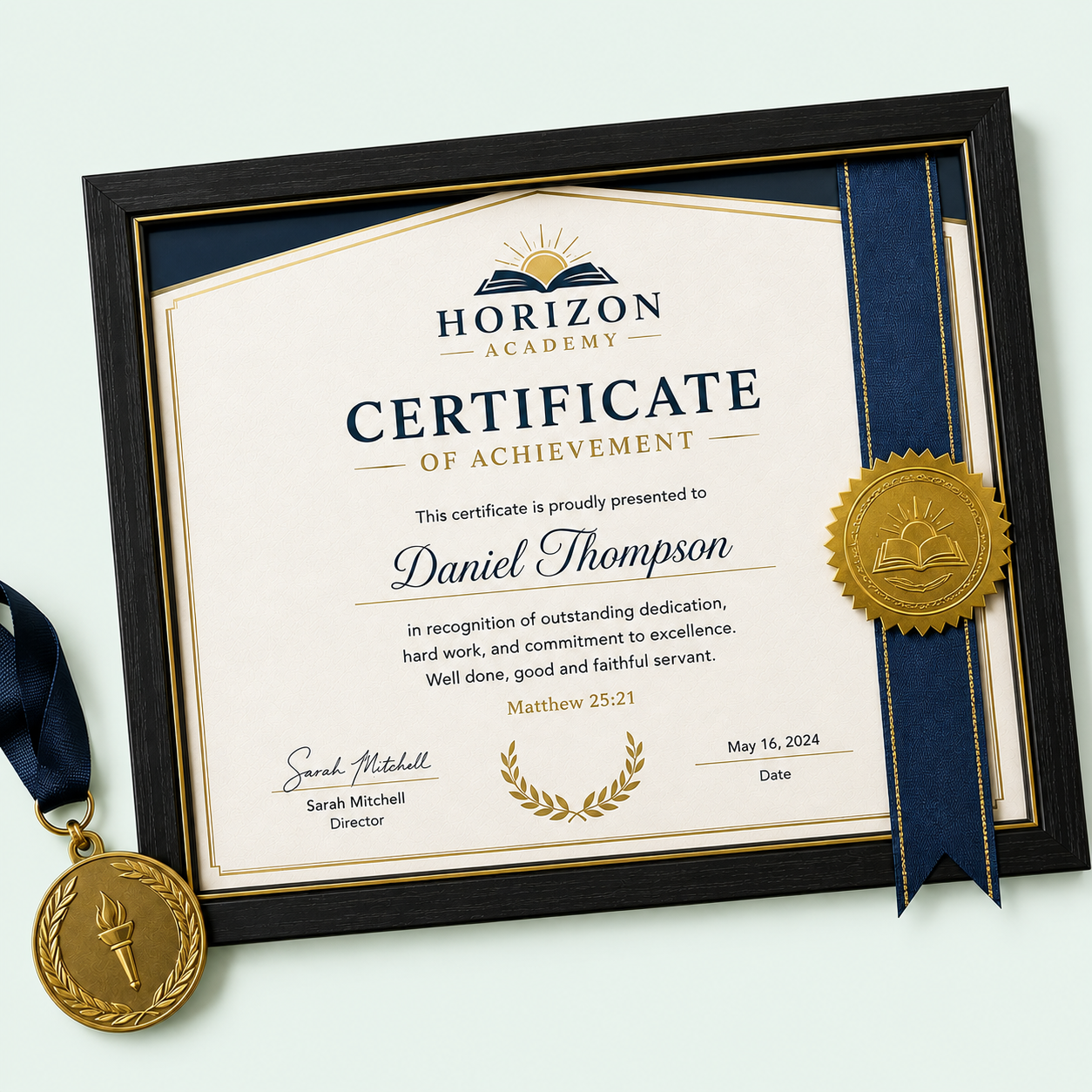 Custom professionally printed award and recognition certificate
