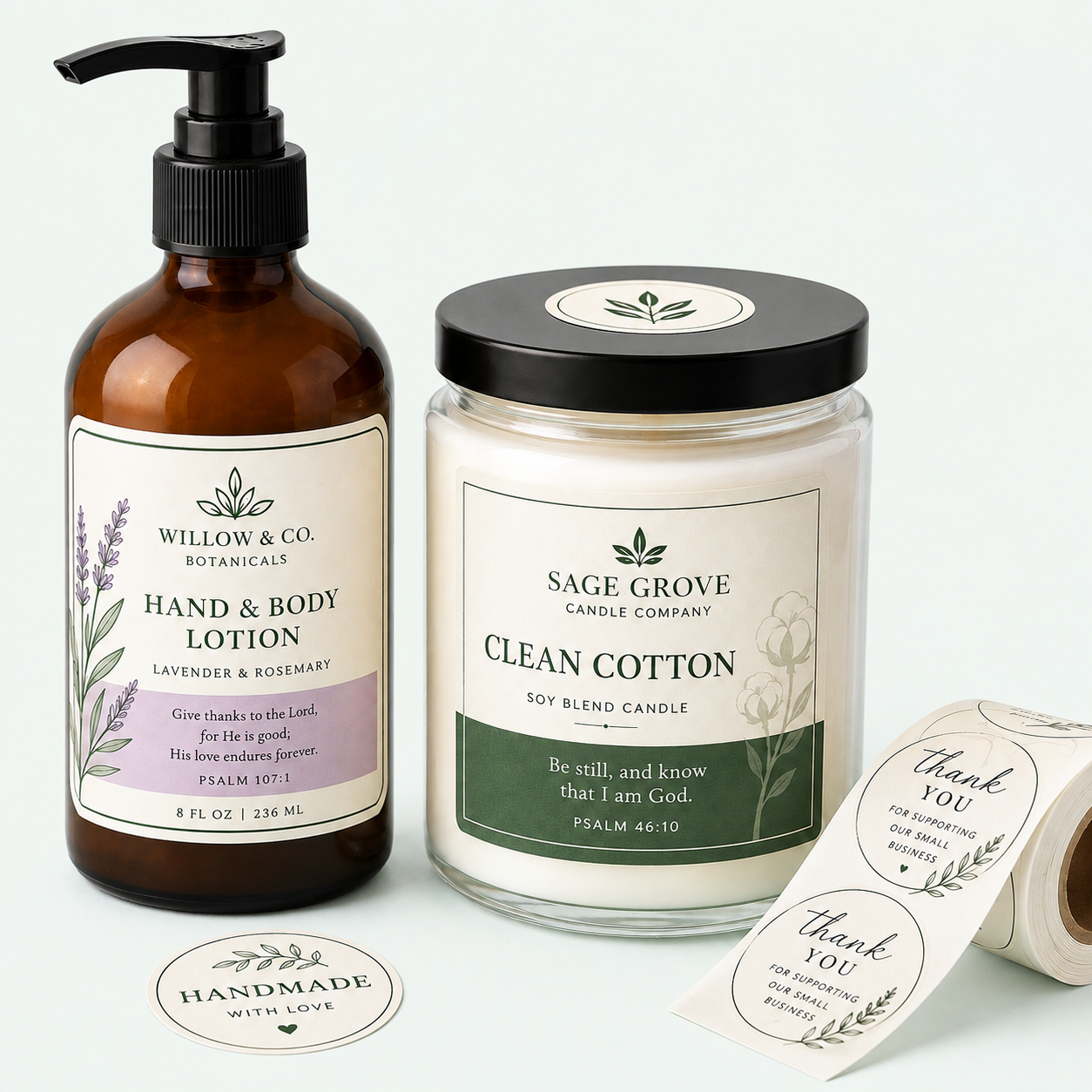 Custom printed product labels and promotional stickers