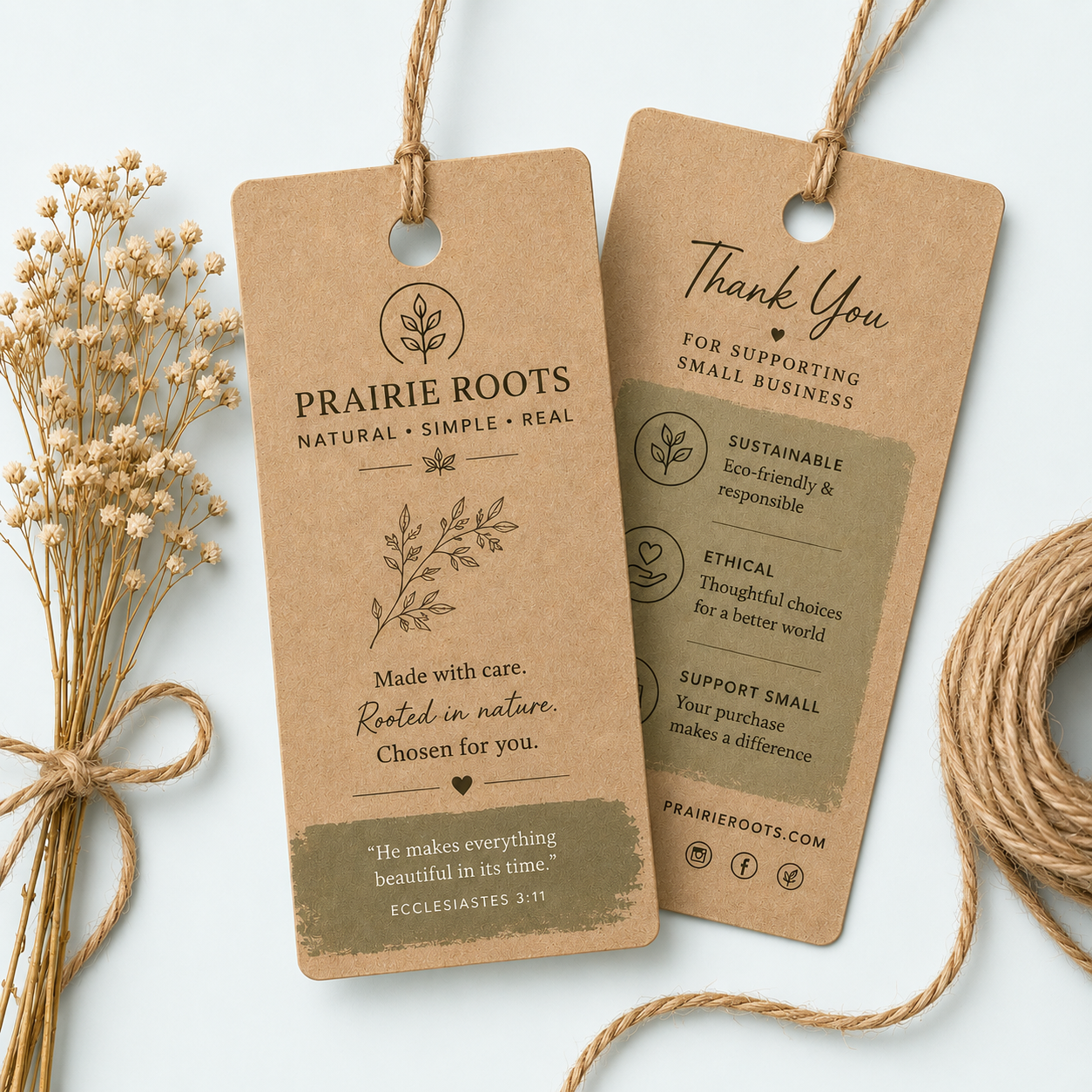 Brown Kraft specialty printed cards with a natural recycled appearance