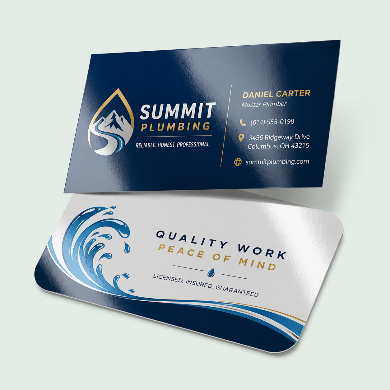 Premium thick Luster cards with brilliant high-gloss lamination