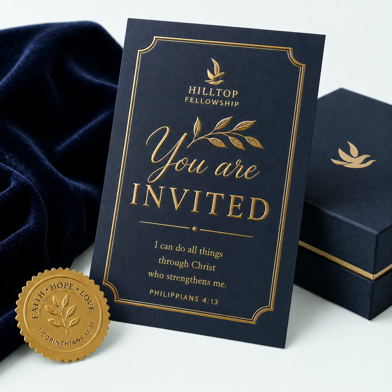 Premium business cards with raised metallic foil details