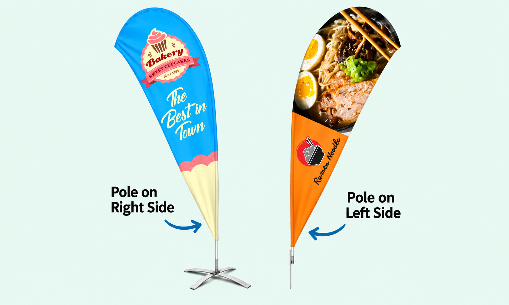 Pole Pocket Direction illustration