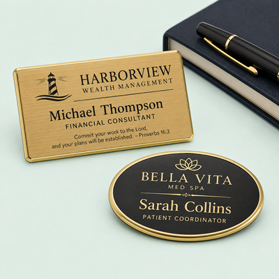 Engraved Metallic Badges