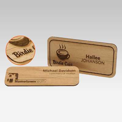 Engraved Wood Badges