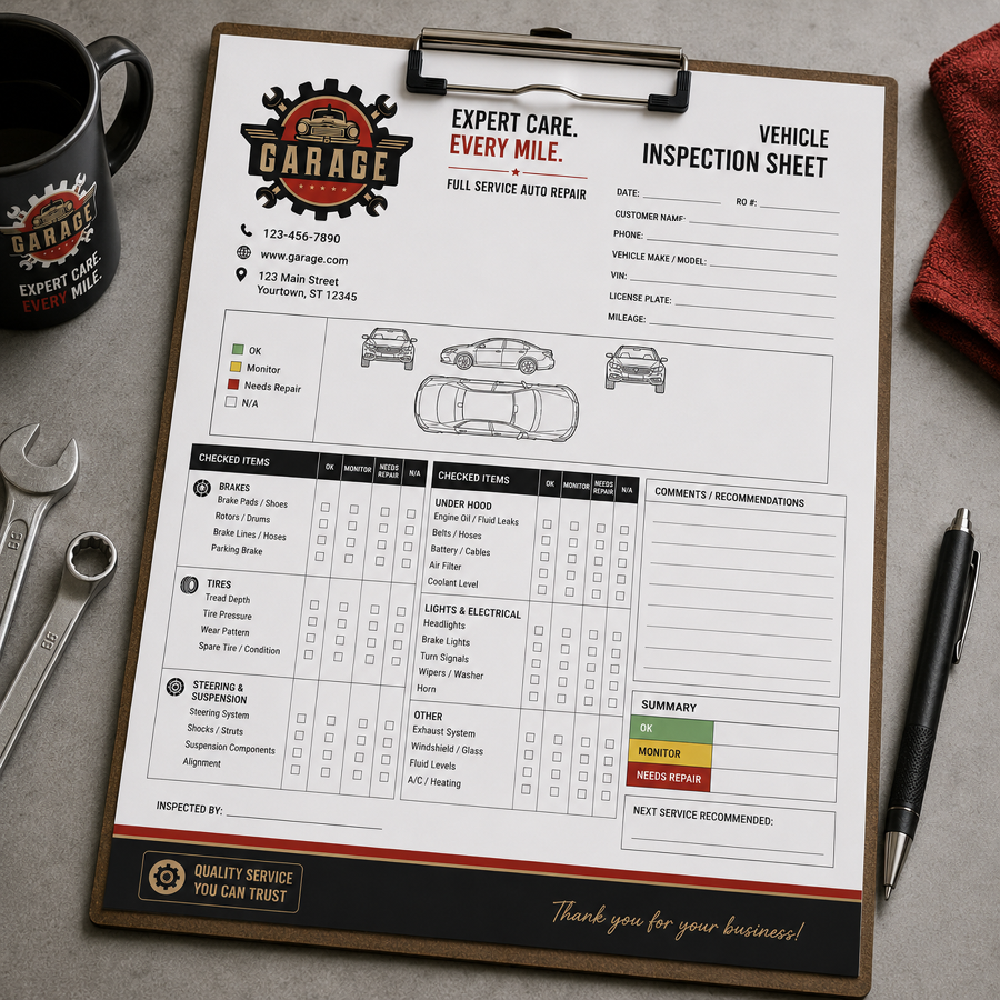 Vehicle Inspection Sheets